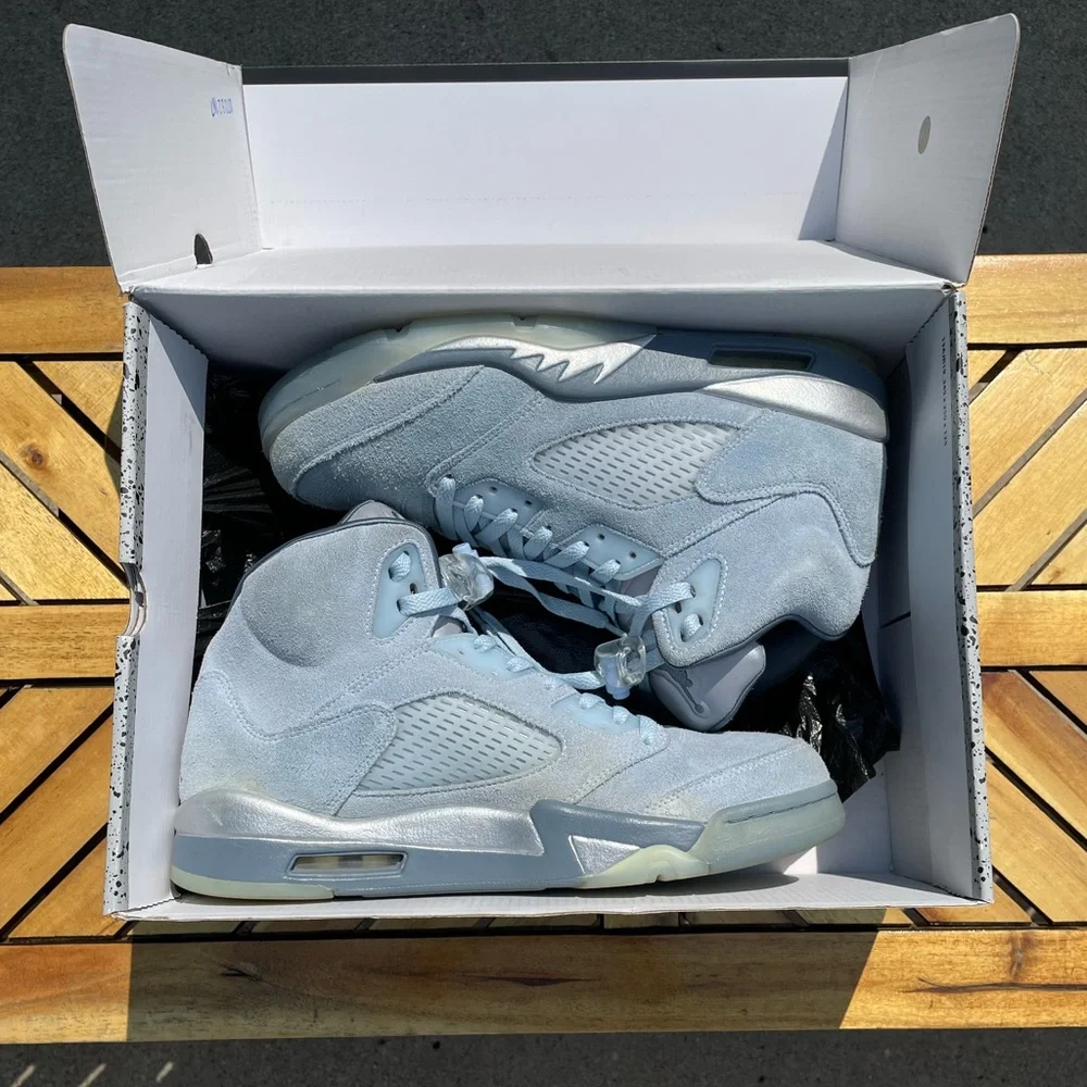 Jordan 5 Bluebird suede shoes size 10 men’s - Picture 2 of 13